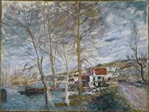 Alfred 1839 1899 Gallery: Flood at Moret (Inondation a Moret), 1879. Artist: Sisley, Alfred (1839-1899)
