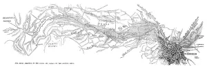 River Valley Prints: The Flood at Sheffield: plan of the Loxley Valley, 1864. Creator: Unknown