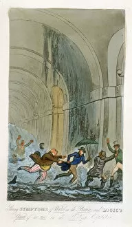 Jerry Collection: Flooding during the excavation of the Thames Tunnel, London, 1828