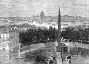 Rowing Boats Prints: The floods at Rome: the Piazza del Popolo, 1871. Creator: RCH
