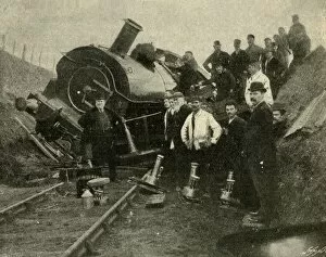 Collapsed Collection: Floods v. Railway Engine - A Collapse Near St. Erth, 1901. Creator: Unknown