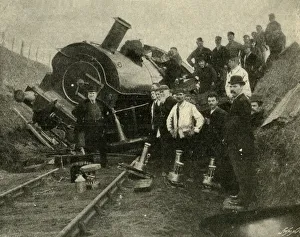 Incident Prints: Floods v. Railway Engine - A Collapse Near St. Erth, 1901. Creator: Unknown