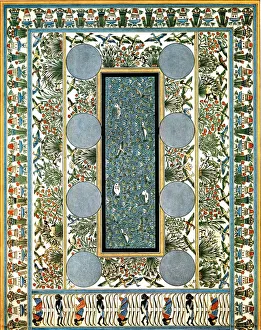 14th Century Bc Prints: Floor painting in a palace at Tell el-Amarna, Egypt, (1928). Creator: Unknown