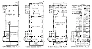 Plans Prints: Floor plans, University Club Building, Los Angeles, California, 1923