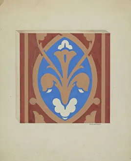 Tile Prints: Floor Tile, c. 1936. Creator: Walter W. Jennings