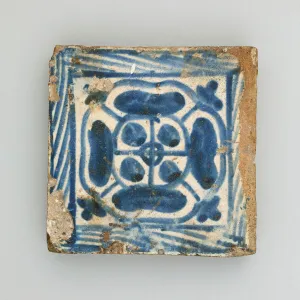 Faience Gallery: Floor Tile with Rosette, Manises, 1474 / 1500. Creator: Unknown