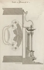 Ground Plan Prints: Floorplan and Side View of an Altar