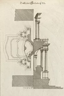 Plan Gallery: Floorplan and Side View of an Altar, Plate b (2) from Unterschiedliche Neu... Printed ca. 1750-56