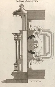 Elevation Prints: Floorplan and Side View of an Altar, Plate d (2) from Unterschiedliche Neu