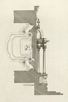 Plan Gallery: Floorplan and Side View of an Altar, Plate f (2) from Unterschiedliche Neu... Printed ca. 1750-56