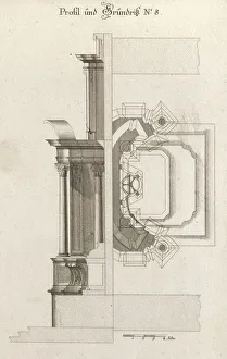 Ground Plan Prints: Floorplan and Side View of an Altar
