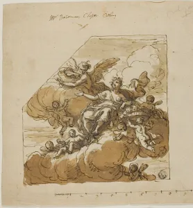 Flora Design for Closet Ceiling (left) and Statue of Apollo Design for Blank Niche (right)