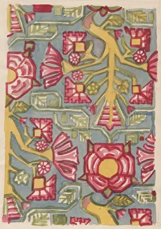 Floral design, c1950. Creator: Shirley Markham Floral design, c1950. Creator: Shirley Markham