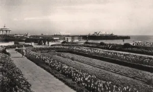 West Pier Prints: Floral gardens and the West Pier, Brighton, Sussex, 1938