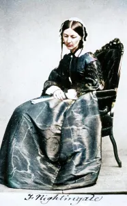 Pensive Prints: Florence Nightingale (1820-1910), 1854. Creator: Unknown