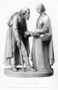 Florence Nightingale (1820-1910) tending to a wounded man at Scutari, Turkey, 19th century. Artist: JH Baker