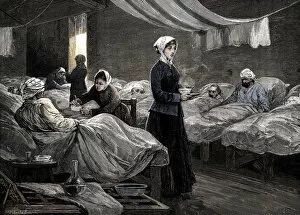 Bandage Collection: Florence Nightingale in the barrack hospital at Scutari, c1880