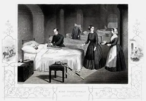 Bandage Collection: Florence Nightingale in the hospital at Scutari, c1860