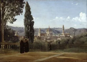 Florence, View from the Boboli Gardens, 1835-1840. Artist: Jean-Baptiste-Camille Corot Florence, View from the Boboli Gardens, 1835-1840. Artist: Jean-Baptiste-Camille Corot