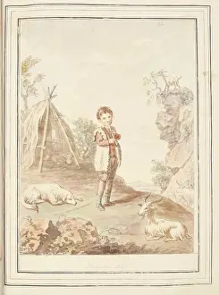 1776 Prints: Florentine Boy, leaf from A Collection of Dresses by David Allan Mostly from Nature, 1776