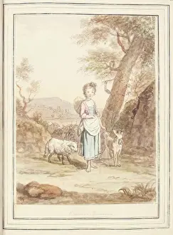 1776 Prints: Florentine Shepherdess, leaf from A Collection of Dresses by David Allan Mostly from Nature
