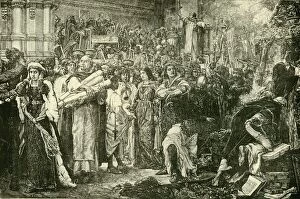 Ollier Gallery: The Florentines Renouncing The Vanities By Order of Savonarola, 1890. Creator: Unknown