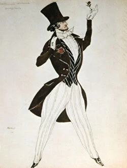 Outfit Gallery: Florestan, design for a costume for the ballet Carnival composed by Robert Schumann, 1919