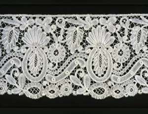 Belgium Gallery: Flounce (Fragment), Belgium, 1860s / 80s. Creator: Unknown