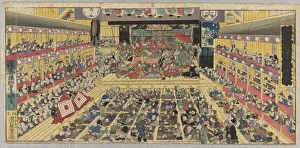 Paper Lanterns Prints: Flourishing of Edo Pictures Depicting Dances (Odori keiyo Edo-e no sakae), 1858