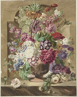 Peony Prints: Flower arrangement, 1745-1784. Creator: Pieter van Loo