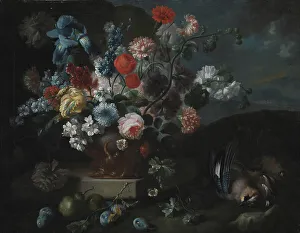 Plums Prints: Flower Bowl, 1673-1724. Creator: Franz Werner von Tamm