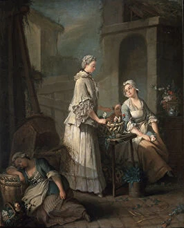 Charpentier Gallery: A Flower Girl, c1795-c1799. Artist: Jean-Baptiste Charpentier the elder