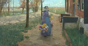 Yoke Gallery: Flower Girl in Holland, 1887. Creator: George Hitchcock