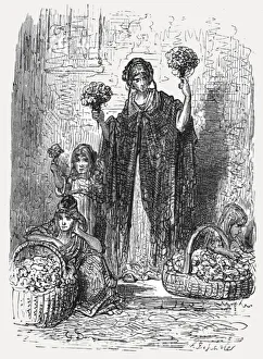 Flower Girl Prints: Flower Girls, 1872. Creator: Gustave Doré