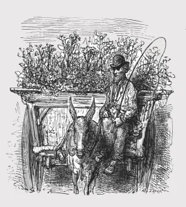 Hawker Prints: The Flower Hawker, 1872. Creator: Gustave Doré