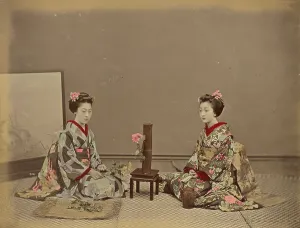 Elegance Prints: Flower Kept Alive by Putting in Water, 1870s-1890s. Creator: Kusakabe Kimbei