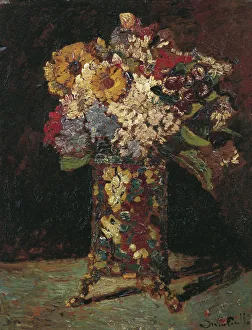 Monticelli Prints: Flower still life, 1875. Artist: Monticelli, Adolphe-Thomas-Joseph (1824-1886)