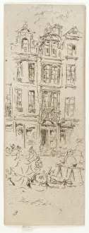 Brussels Belgium Prints: Flower Market, Brussels, 1887. Creator: James Abbott McNeill Whistler