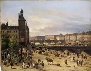 Canvasmaterial Prints: Flower market, the Clock Tower