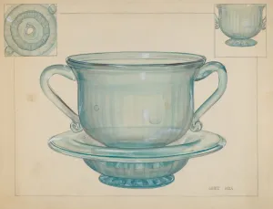 Riza Janet Prints: Flower Pot and Base, c. 1937. Creator: Janet Riza