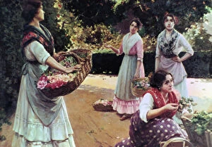 Andalusian Gallery: Flower Sellers of Seville. Artist: Jose Rico Tejedo