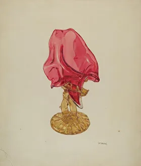 Flower Holder Prints: Flower Vase, 1935/1942. Creator: Paul Ward