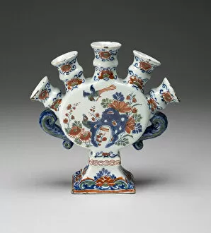 Flower Vase Collection: Flower Vase (one of a pair), Delft, c. 1700 / 22. Creator: De Griekesche A
