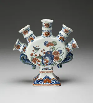 Flower Vase (one of a pair), Delft, c. 1700 / 22. Creator: De Griekesche A