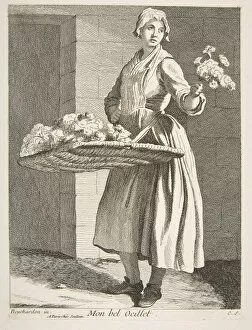 Anne Claude Philippe De Gallery: Flower Vendor, 1738. Creator: Caylus, Anne-Claude-Philippe de