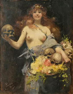 Depts Gallery: The flower vendor, 1882. Creator: Prouvé, Victor (1858-1943)