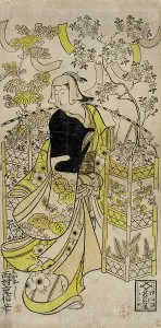 Shoulder Pole Prints: The Flower Vendor, c1720s. Creator: Nishimura Shigenobu