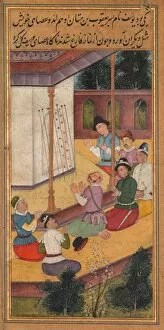 Opaque Watercolour And Gold On Paper Gallery: The Flowering of Josephs Rod, from a Mirror of Holiness (Mir at al-quds)