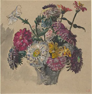 Cut Flower Prints: Flowers, 1843. Creator: Eugene Delacroix