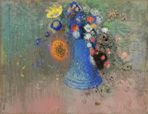 Flowers in a Blue Vase, c1904. Creator: Redon, Odilon (1840-1916)